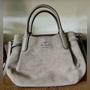 BNWOT Kate Spade Gray Suede Dumpling Satchel
